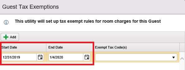 Make a Reservation Tax Exempt